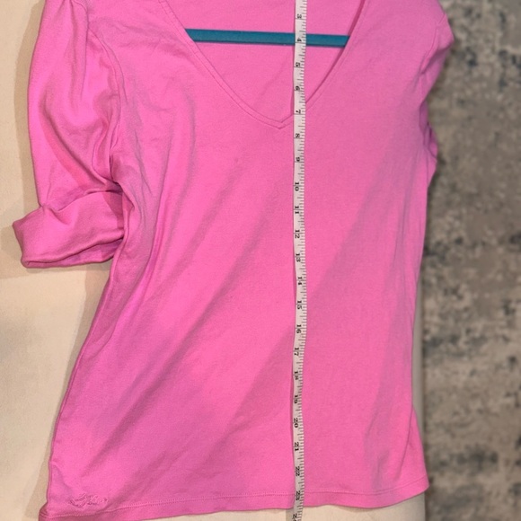 Ralph Lauren Bright Pink V-Neck Short Sleeve Top - Picture 6 of 9